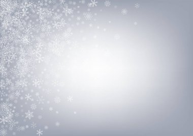 Beyaz Kar Yağışı Vektörü Gri Arkaplan. Noel 