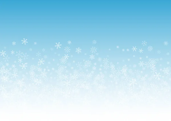 Bianco neve vettore sfondo blu. Luce nevicata — Vettoriale Stock