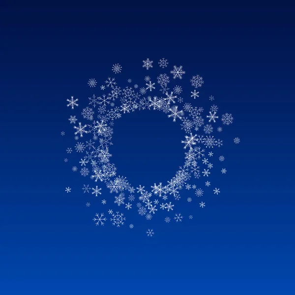 White Snowfall Vector Blue Background. New — Stock Vector