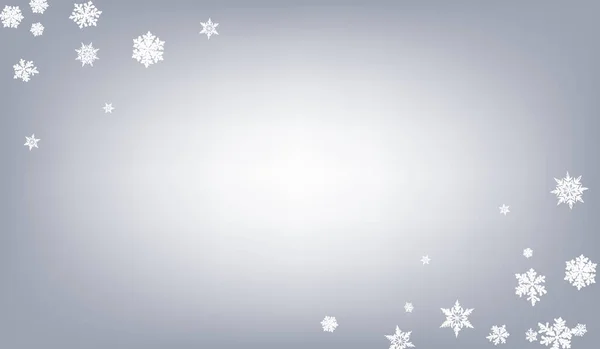 Copo de nieve de plata Vector panorámico gris — Vector de stock