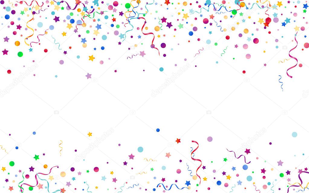 Colored Circles Fun Vector White Background. 