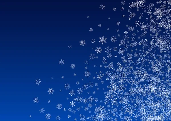 Silver Snowfall Vector Blue Background. magie — Stockový vektor