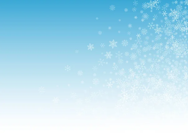 Silber Snow Vector Blue Hintergrund. Neue Schneeflocke — Stockvektor