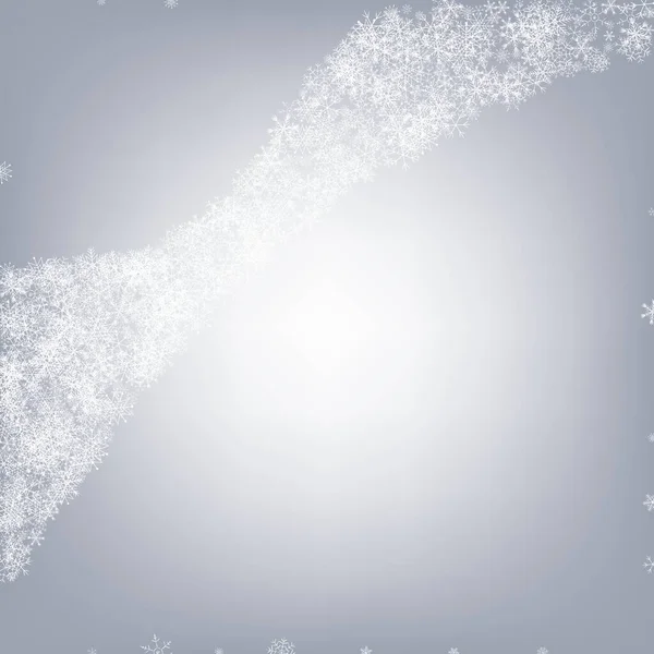 Silver Snow Vector grå bakgrund. Nytt snöfall — Stock vektor