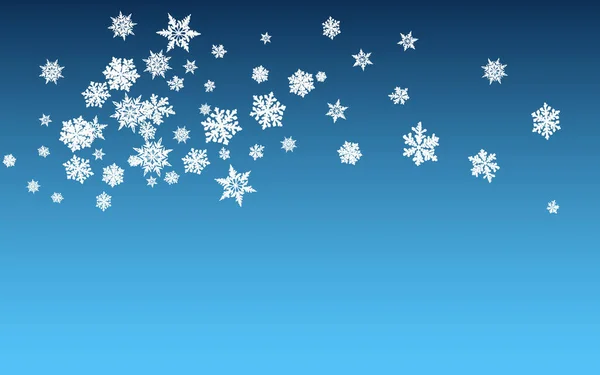 Grau Schneefall Panoramic Vector Blue Hintergrund. — Stockvektor