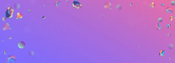 Burbuja iridiscente Vector cósmico azul panorámico — Vector de stock