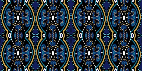 Indigo Ornate Oriental Ornament Vector naadloos — Stockvector