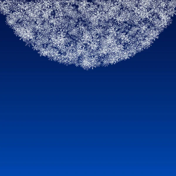 Plata copo de nieve Vector fondo azul. Luz — Vector de stock