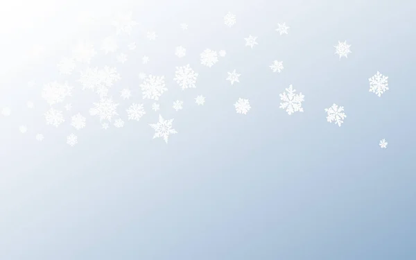 Silber Schneefall Panoramic Vector Gray Hintergrund. — Stockvektor