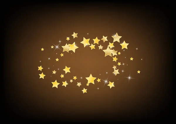 Golden Magic Stars Vector bruine achtergrond. Glanzend — Stockvector