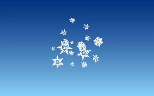 Weiße Schneeflocke panoramischen Vektor blauen Hintergrund. — Stockvektor