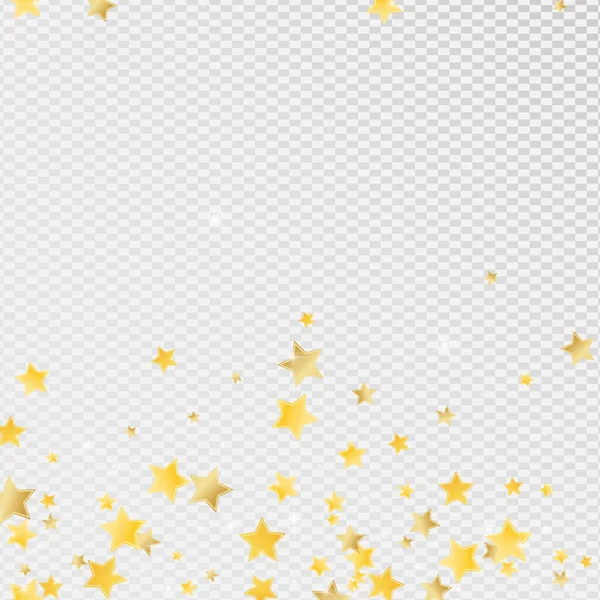 Gold Magische Sterne Vektor Transparenter Hintergrund. — Stockvektor