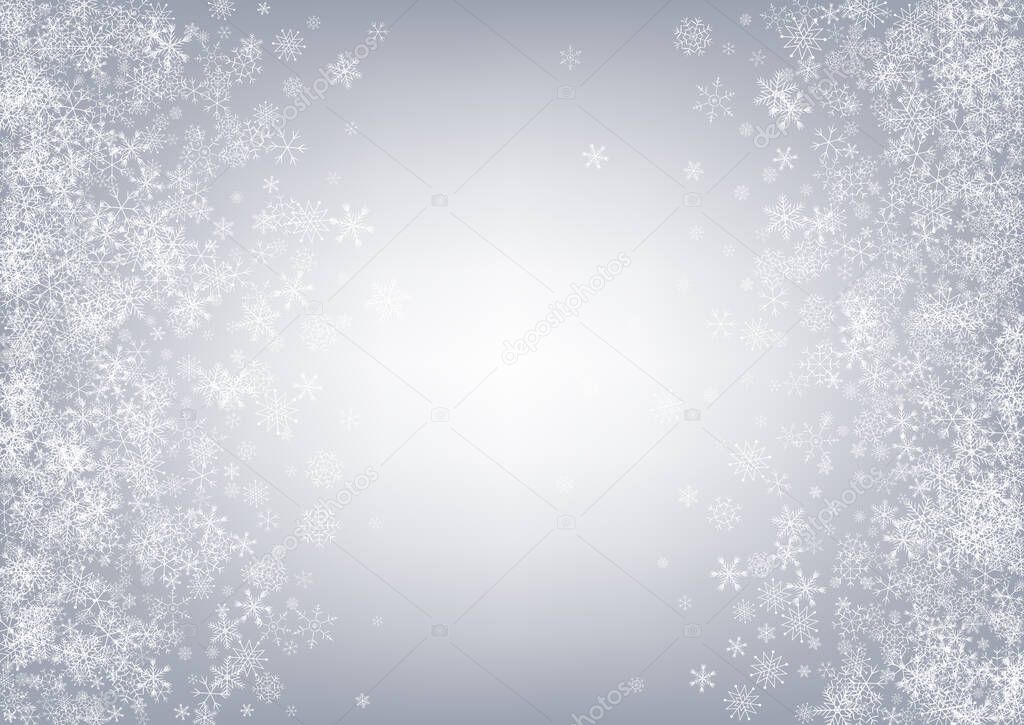 Gray Snowfall Vector Gray Background. magic 