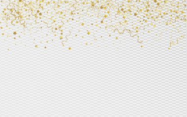 Altın Yıldız İzole Vektör Şeffaf Arkaplan. 