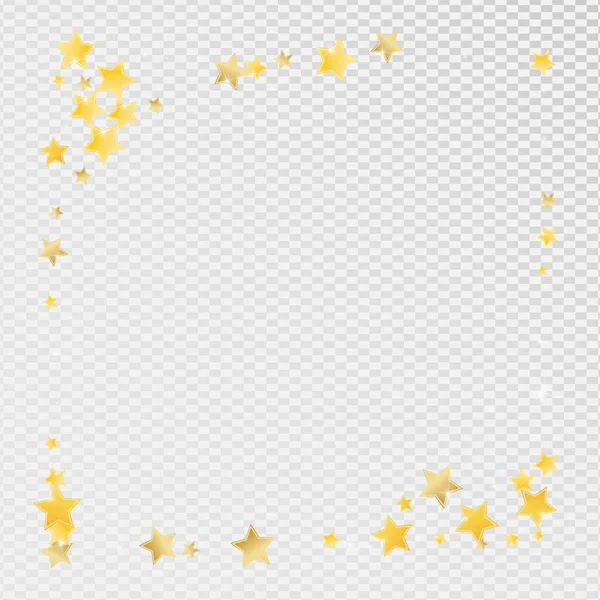Golden Xmas Stars Vector fond transparent. — Image vectorielle