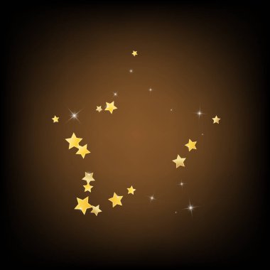 Altın Düşen Yıldızlar Vektör Kahverengi Arkaplan. 