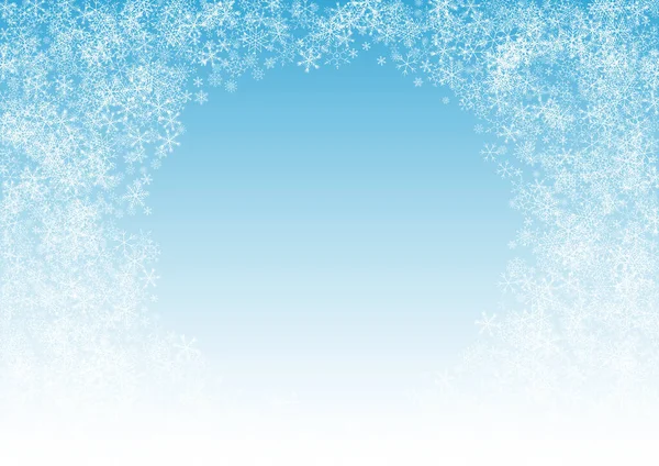 Gris nieve Vector fondo azul. magia nevada — Vector de stock