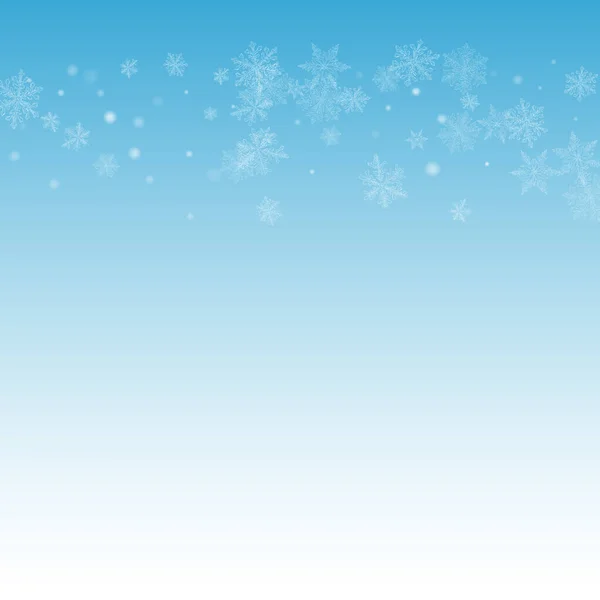 Branco Snowfall Vector fundo azul. Fantasia —  Vetores de Stock