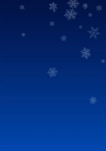 Vecteur de neige blanc fond bleu. Chute de neige de Noël — Image vectorielle
