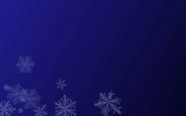 Vit snö vektor blå bakgrund. Fallande — Stock vektor