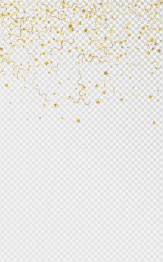 Altın Yıldız Şeffaf Vektörü Kutla 