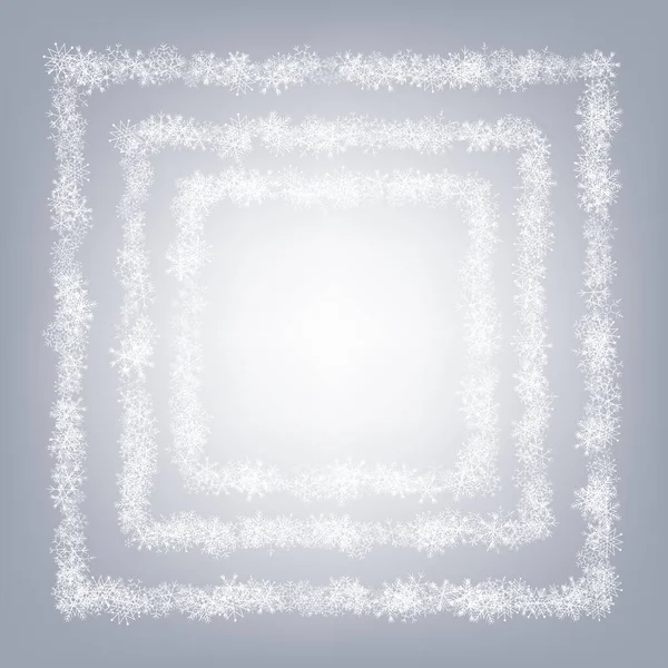 Blanco copo de nieve Vector fondo gris. magia — Archivo Imágenes Vectoriales