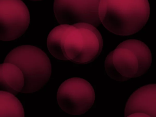 Rote Verschwommene Abstrakte Kugeln Auf Schwarzem Hintergrund — Stockfoto