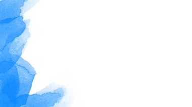 Beyaz kağıt üzerinde mavi soyut suluboya görüntü