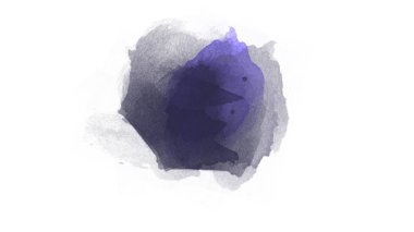 Beyaz kağıt üzerinde mavi soyut suluboya görüntü