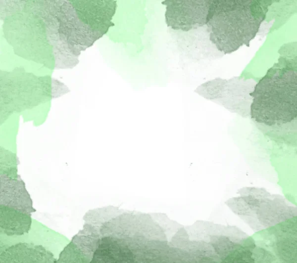 Beyaz Kağıt Üzerinde Canlı Yeşil Soyut Suluboya Boyama — Stok fotoğraf