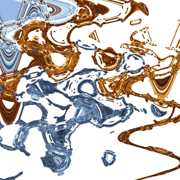 Blå Och Guld Grafiska Element Dynamiska Kuber Och Linjer Lutande — Stockfoto