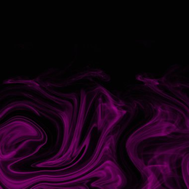  Siyah arkaplandaki plastik şekiller ve çizgiler. Soyut görüntü. Sıvı.