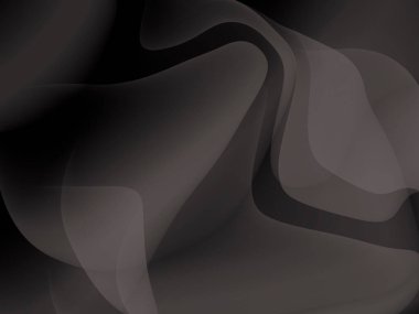  Siyah arkaplandaki plastik şekiller ve çizgiler. Soyut görüntü. Sıvı.