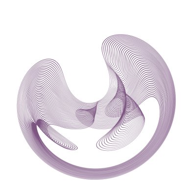  Ses dalgalarının deforme olmuş elementlerinden oluşan soyut bir görüntü. Dinamik hareket teknolojileri. Beyaz arkaplandaki siyah 3D çizgiler. Gelecekçi teknoloji tarzı.