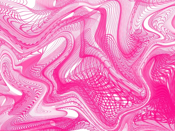 由声波形变元件制成的抽象图像 动态运动技术 在白色背景上画了3D条粉色线 未来主义技术风格 — 图库照片