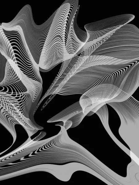 Hanghullámok Deformált Elemeiből Készült Absztrakt Kép Dinamikus Mozgási Technológiák Hajlított — Stock Fotó