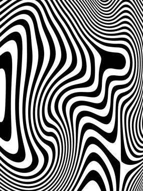 Bozulma. Sıra dışı dokular oluşturmak için çizgileri olan siyah ve beyaz soyut arkaplanlar.