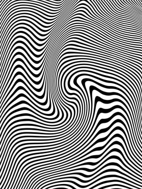 Bozulma. Sıra dışı dokular oluşturmak için çizgileri olan siyah ve beyaz soyut arkaplanlar.