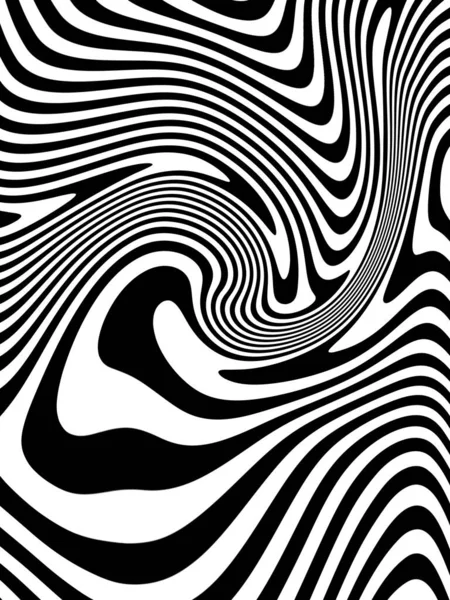 Викривлення Чорно Білий Абстрактний Фон Лініями Створення Незвичайних Текстур — стокове фото