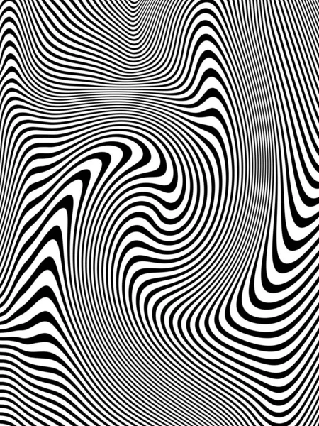 Викривлення Чорно Білий Абстрактний Фон Лініями Створення Незвичайних Текстур — стокове фото