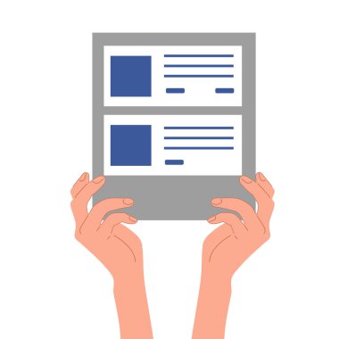 Dizüstü bilgisayarlarla dijital iş ve çevrimiçi öğrenme kavramı fikirleri çizer