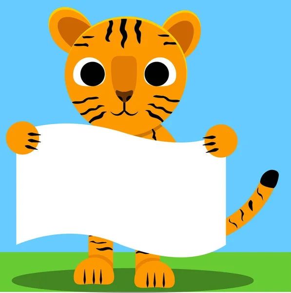 Uluslararası Kaplan Günü, küçük kaplan, büyük kedi hayvan, poster ile bir kaplan Vektör illüstrasyon