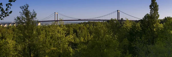 Κρεμαστή Γέφυρα Στο Μπορντό Ποταμού Garonne Γαλλία Σαν Φρανσίσκο Gironde — Φωτογραφία Αρχείου