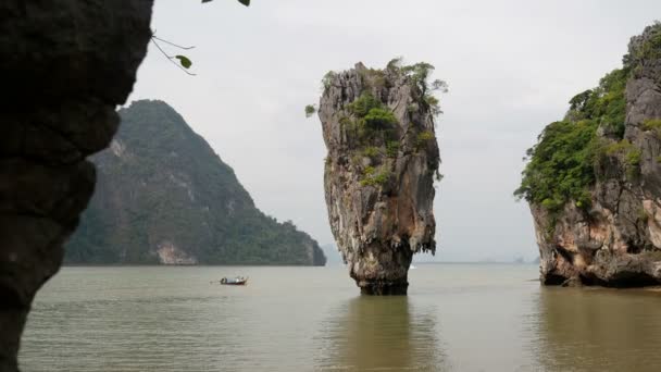 James bond Island in thailand, ko tapu — 图库视频影像