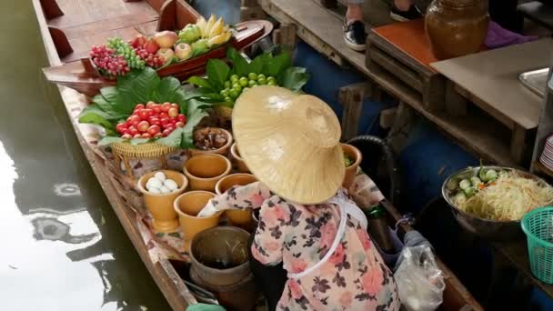 Mercado flutuante, Bangkok, Tailândia — Vídeo de Stock