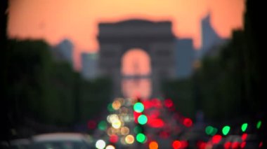 Zafer ve geceleri Champs Elysees Paris, Fransa, kemer
