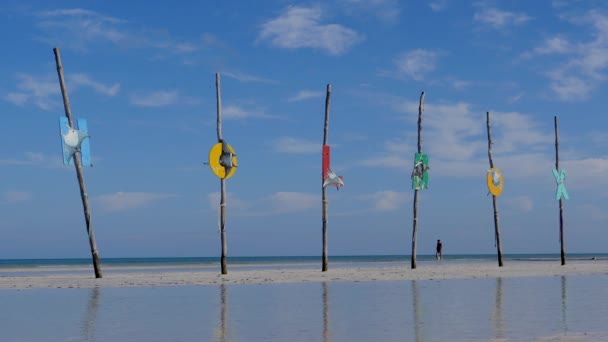美丽的沙滩, 霍尔博克, 墨西哥 — 图库视频影像