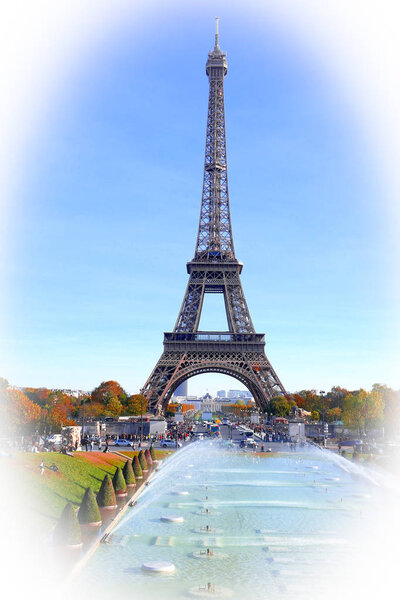 Eiffel Tower on blue sky Paris, France