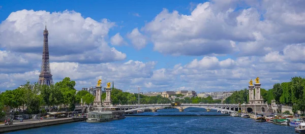 Wieża Eiffla i Pont Alexandre III, Paryż — Zdjęcie stockowe