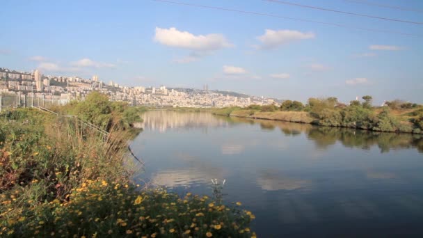 View Kishon River Mount Carmel Israel — Stock Video